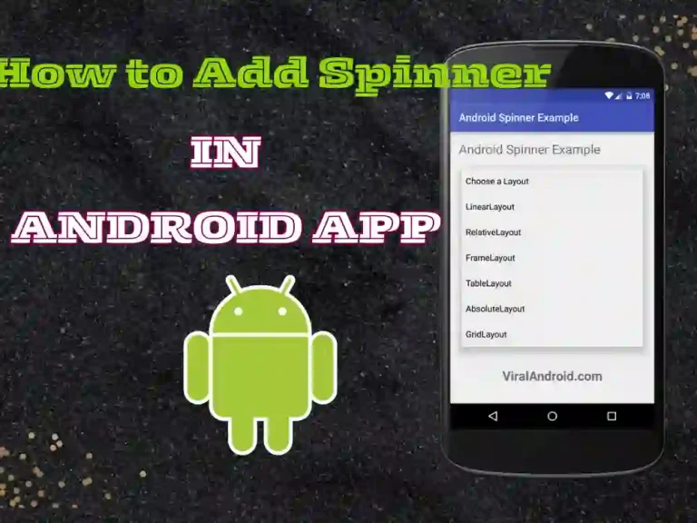 How to Add Spinner in Android Example