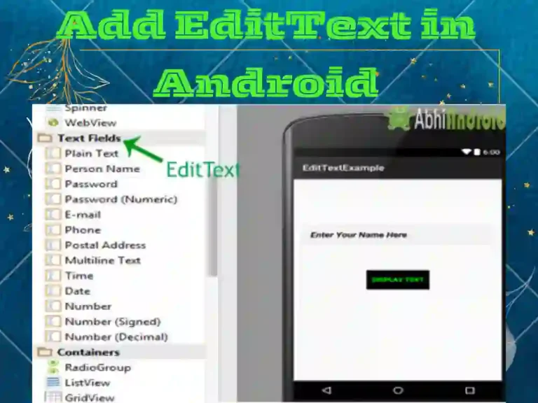 Add EditText in Android Example Code
