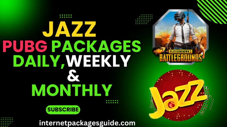 jazz pubg game packages, daily, weekly, and monthly